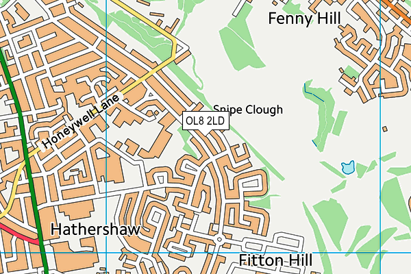 OL8 2LD map - OS VectorMap District (Ordnance Survey)