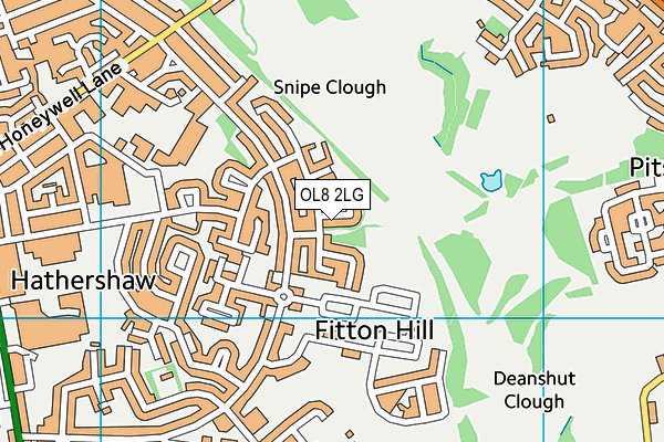 OL8 2LG map - OS VectorMap District (Ordnance Survey)