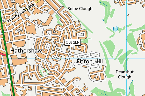 OL8 2LN map - OS VectorMap District (Ordnance Survey)