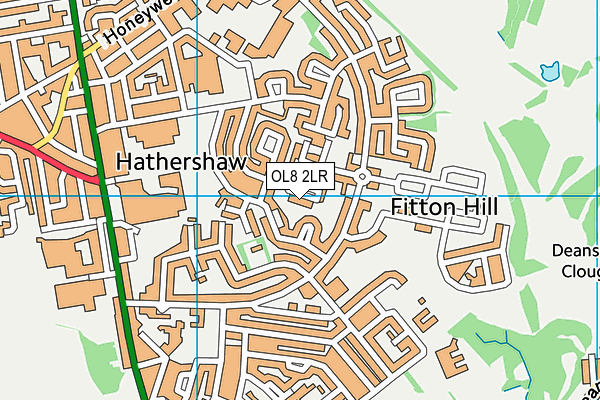 OL8 2LR map - OS VectorMap District (Ordnance Survey)