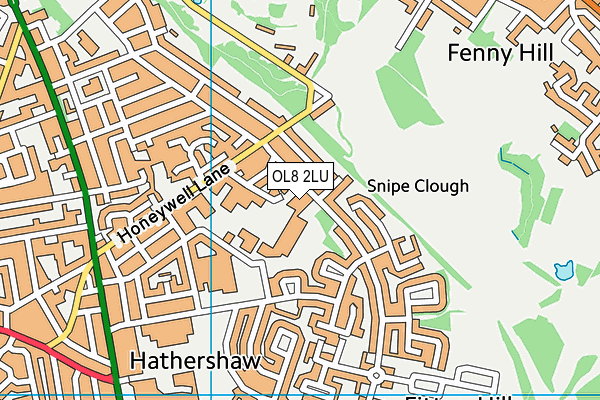 OL8 2LU map - OS VectorMap District (Ordnance Survey)
