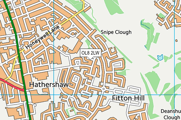 OL8 2LW map - OS VectorMap District (Ordnance Survey)