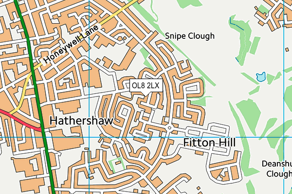 OL8 2LX map - OS VectorMap District (Ordnance Survey)