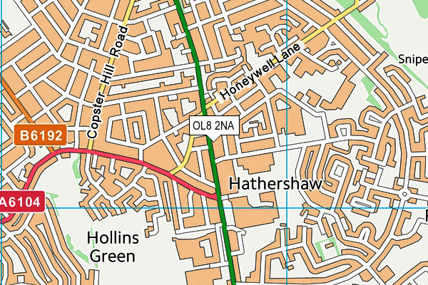 OL8 2NA map - OS VectorMap District (Ordnance Survey)