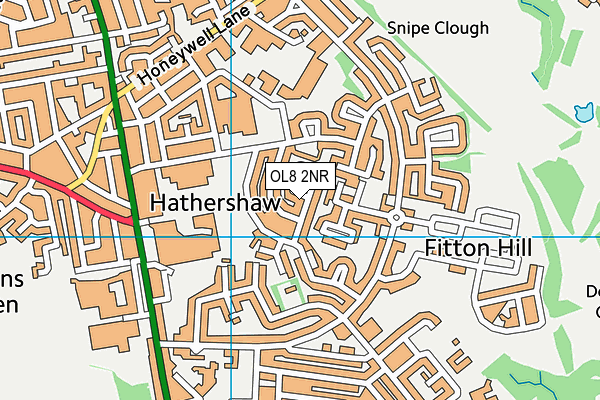 OL8 2NR map - OS VectorMap District (Ordnance Survey)