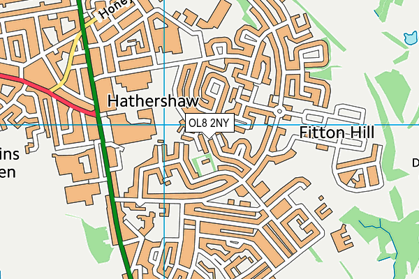 OL8 2NY map - OS VectorMap District (Ordnance Survey)