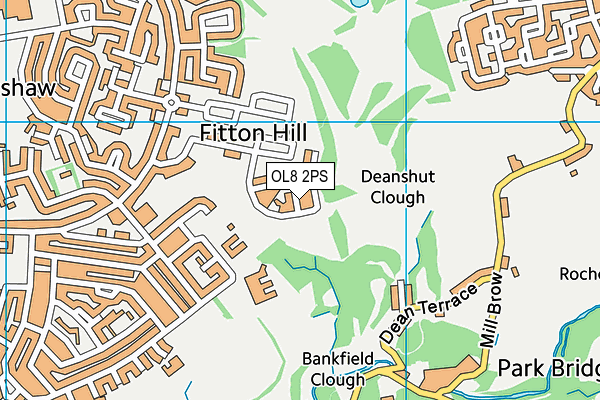 OL8 2PS map - OS VectorMap District (Ordnance Survey)