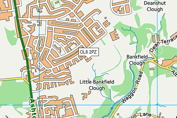OL8 2PZ map - OS VectorMap District (Ordnance Survey)