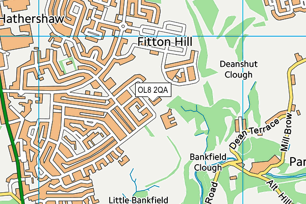 OL8 2QA map - OS VectorMap District (Ordnance Survey)