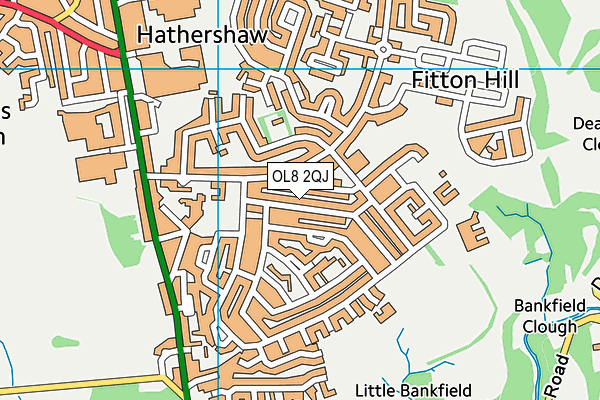 OL8 2QJ map - OS VectorMap District (Ordnance Survey)