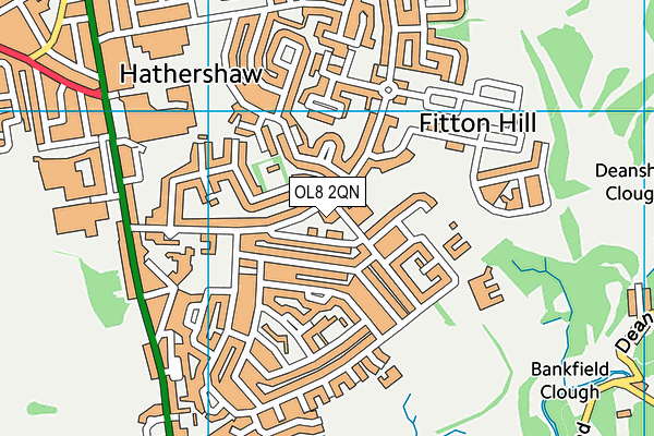 OL8 2QN map - OS VectorMap District (Ordnance Survey)