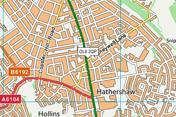 OL8 2QP map - OS VectorMap District (Ordnance Survey)