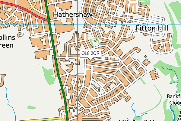 OL8 2QR map - OS VectorMap District (Ordnance Survey)
