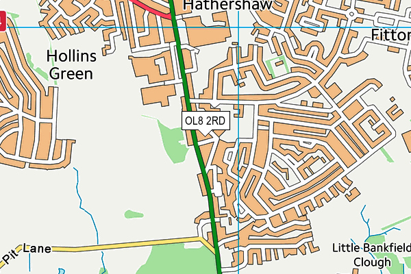 OL8 2RD map - OS VectorMap District (Ordnance Survey)