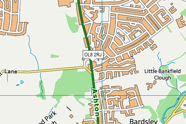 OL8 2RJ map - OS VectorMap District (Ordnance Survey)