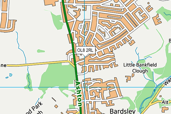 OL8 2RL map - OS VectorMap District (Ordnance Survey)