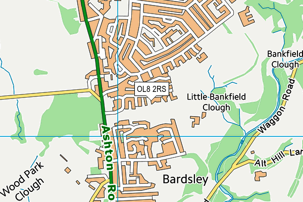 OL8 2RS map - OS VectorMap District (Ordnance Survey)