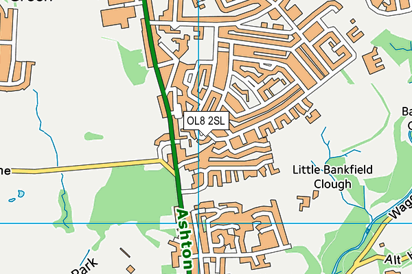 OL8 2SL map - OS VectorMap District (Ordnance Survey)