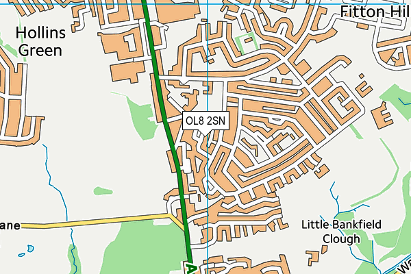 OL8 2SN map - OS VectorMap District (Ordnance Survey)