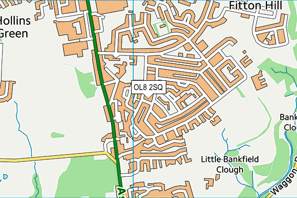 OL8 2SQ map - OS VectorMap District (Ordnance Survey)