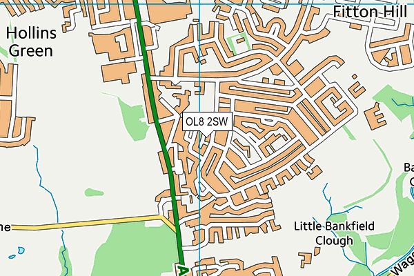 OL8 2SW map - OS VectorMap District (Ordnance Survey)