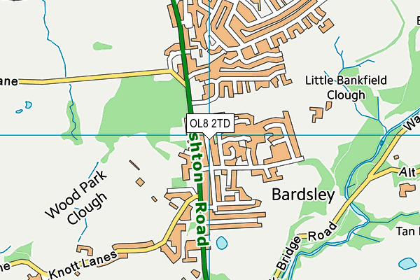 OL8 2TD map - OS VectorMap District (Ordnance Survey)
