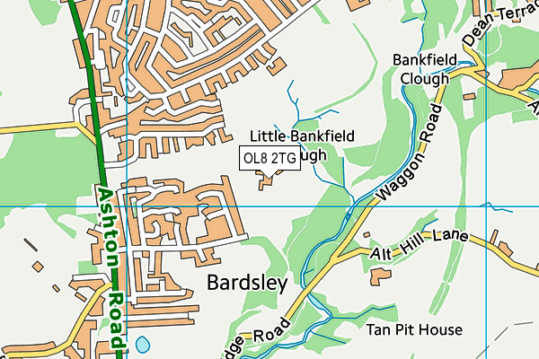 OL8 2TG map - OS VectorMap District (Ordnance Survey)