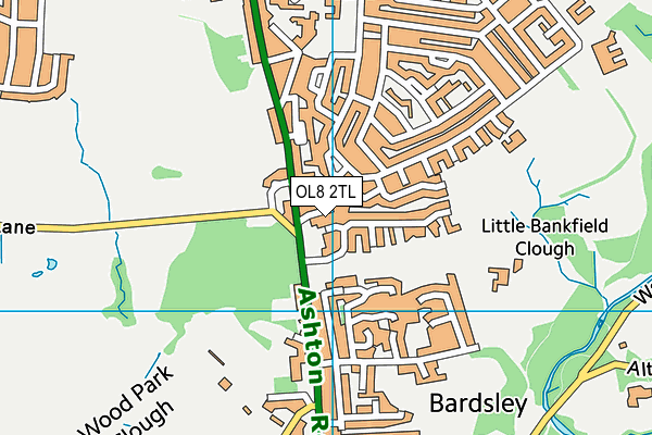 OL8 2TL map - OS VectorMap District (Ordnance Survey)