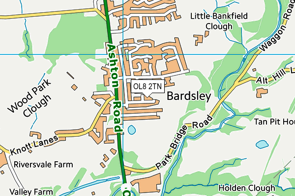 OL8 2TN map - OS VectorMap District (Ordnance Survey)