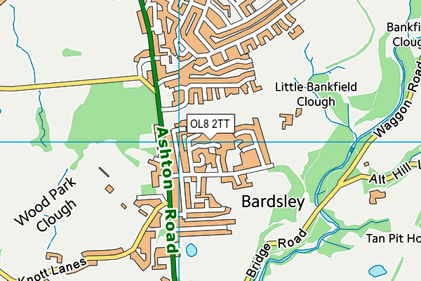 OL8 2TT map - OS VectorMap District (Ordnance Survey)