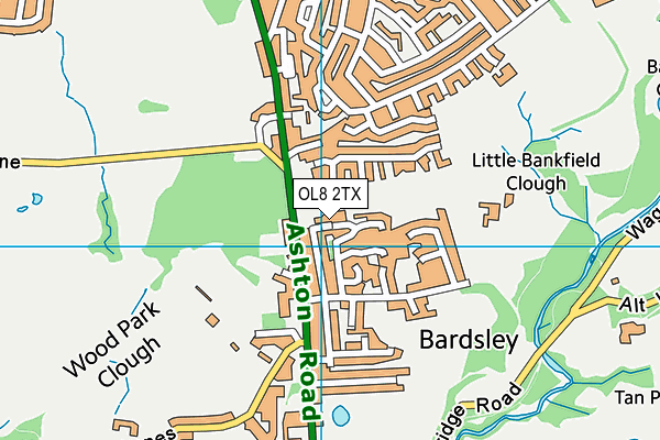 OL8 2TX map - OS VectorMap District (Ordnance Survey)