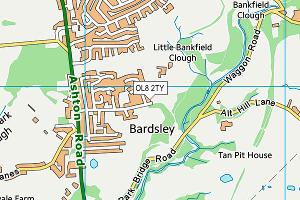 OL8 2TY map - OS VectorMap District (Ordnance Survey)