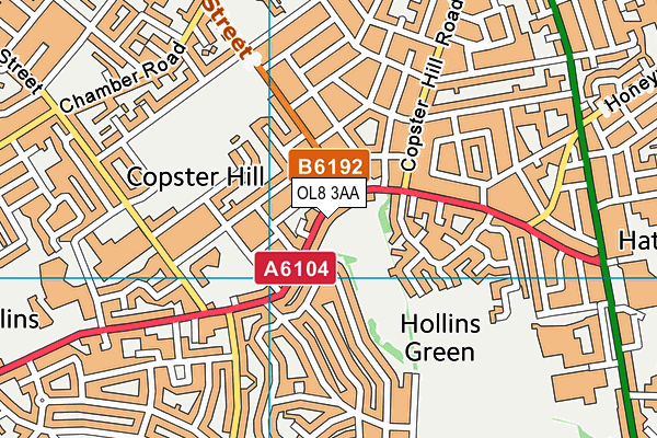 OL8 3AA map - OS VectorMap District (Ordnance Survey)