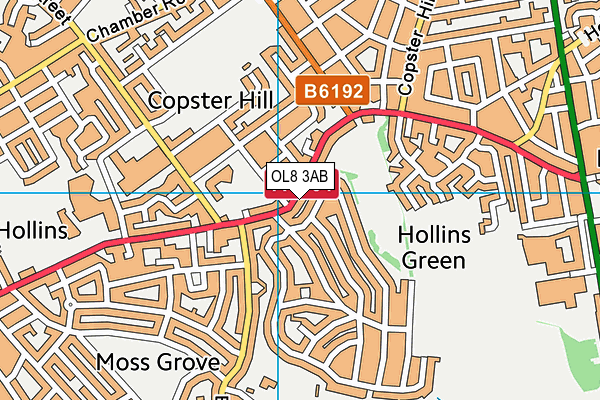 OL8 3AB map - OS VectorMap District (Ordnance Survey)