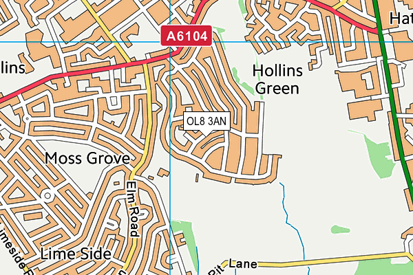 OL8 3AN map - OS VectorMap District (Ordnance Survey)