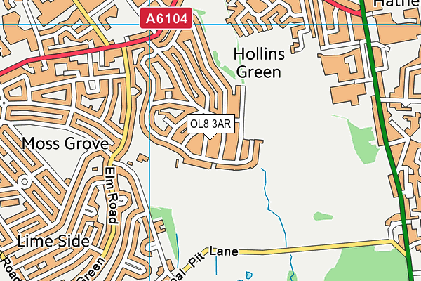 OL8 3AR map - OS VectorMap District (Ordnance Survey)