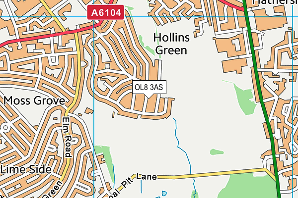 OL8 3AS map - OS VectorMap District (Ordnance Survey)