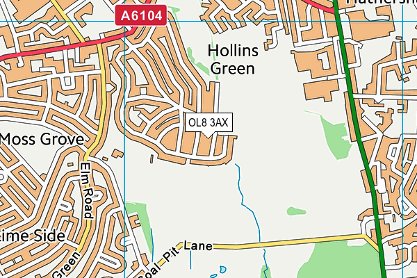 OL8 3AX map - OS VectorMap District (Ordnance Survey)