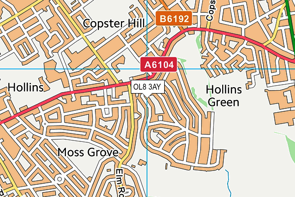 OL8 3AY map - OS VectorMap District (Ordnance Survey)