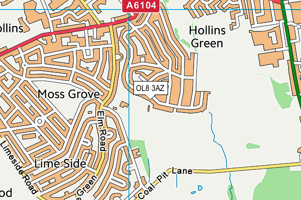 OL8 3AZ map - OS VectorMap District (Ordnance Survey)