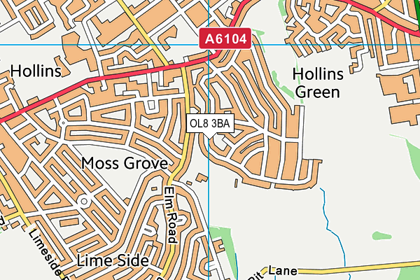 OL8 3BA map - OS VectorMap District (Ordnance Survey)