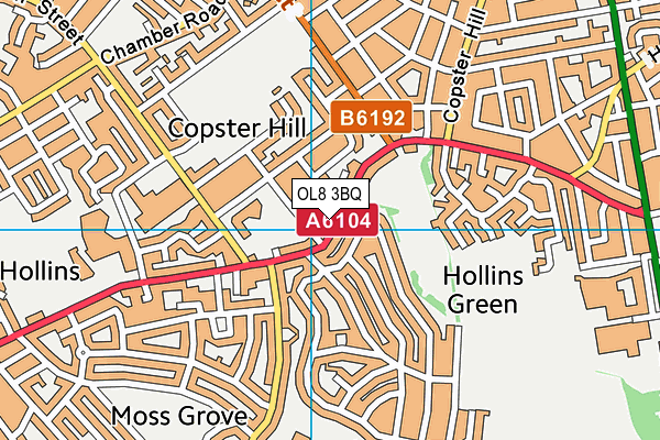 OL8 3BQ map - OS VectorMap District (Ordnance Survey)