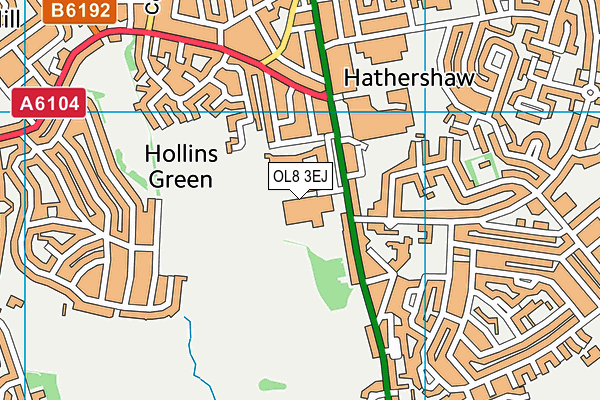 OL8 3EJ map - OS VectorMap District (Ordnance Survey)