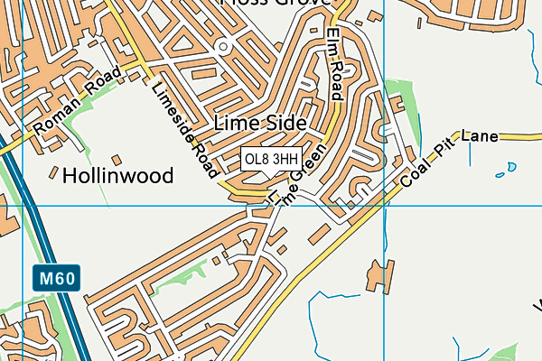 OL8 3HH map - OS VectorMap District (Ordnance Survey)