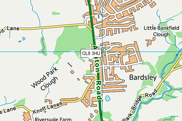 OL8 3HU map - OS VectorMap District (Ordnance Survey)