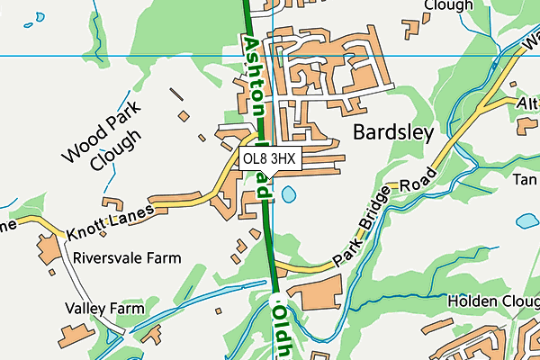 OL8 3HX map - OS VectorMap District (Ordnance Survey)