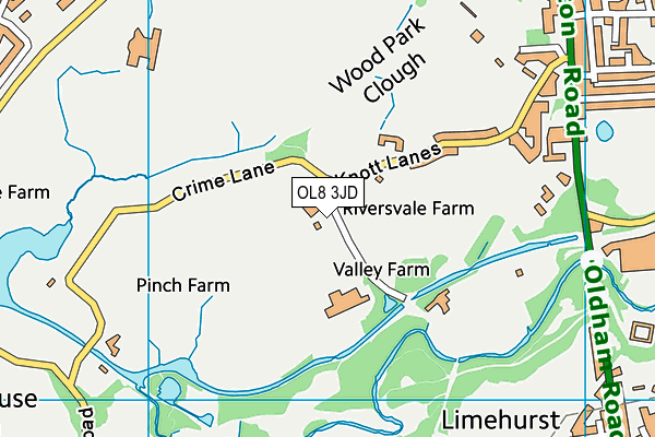 Bardsley Park Golf Centre map (OL8 3JD) - OS VectorMap District (Ordnance Survey)