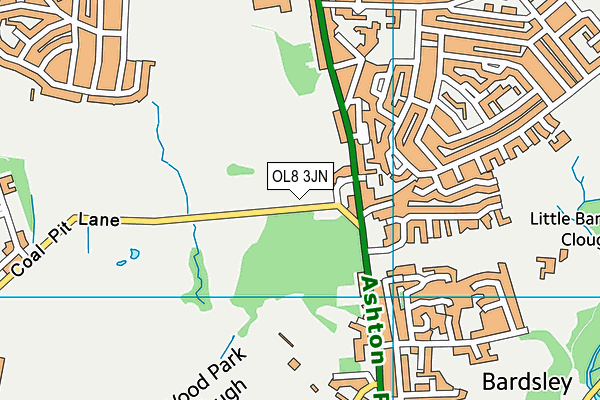 OL8 3JN map - OS VectorMap District (Ordnance Survey)