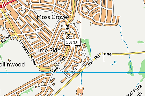 OL8 3JT map - OS VectorMap District (Ordnance Survey)