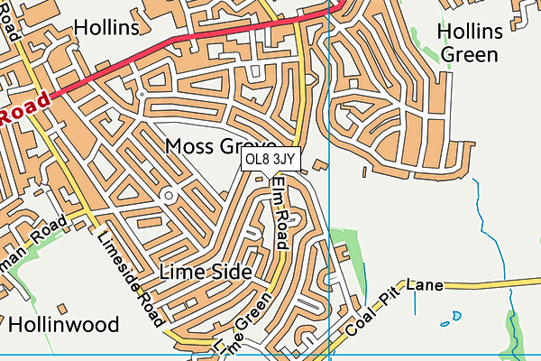 OL8 3JY map - OS VectorMap District (Ordnance Survey)